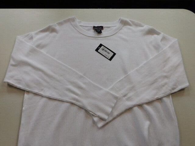 Golftini Womens Ladies Relaxed Crew Neck Sweater White Large $140 NWT