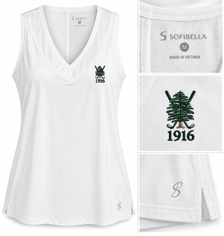 SofiBella Ladies Medium Tennis Golf White Sleeveless Tank Top Shirt $70 NWT