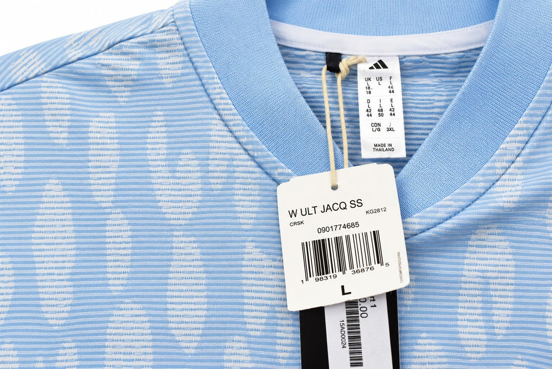 Adidas Ladies Large Crysal Sky ULTIMATE365 JACQUARD Polo Shirt $90 Retail NWT