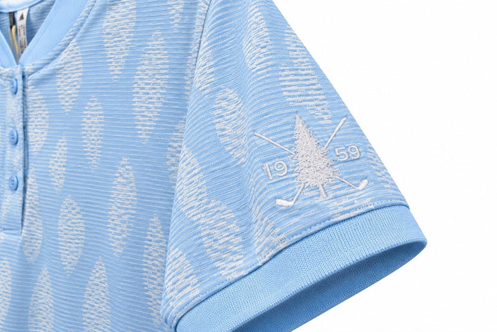 Adidas Ladies Medium Crysal Sky ULTIMATE365 JACQUARD Polo Shirt $90 Retail NWT