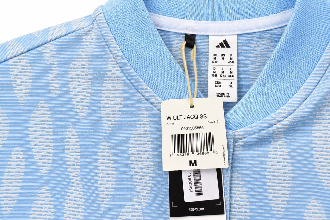 Adidas Ladies Medium Crysal Sky ULTIMATE365 JACQUARD Polo Shirt $90 Retail NWT