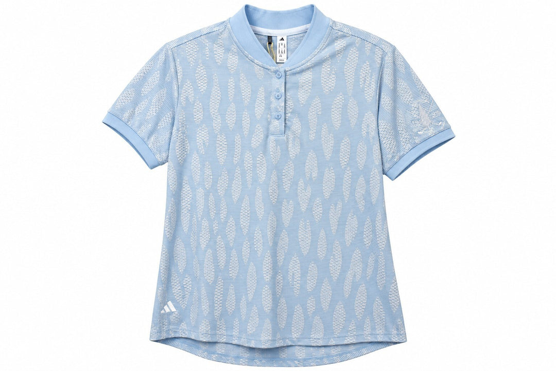 Adidas Ladies Medium Crysal Sky ULTIMATE365 JACQUARD Polo Shirt $90 Retail NWT