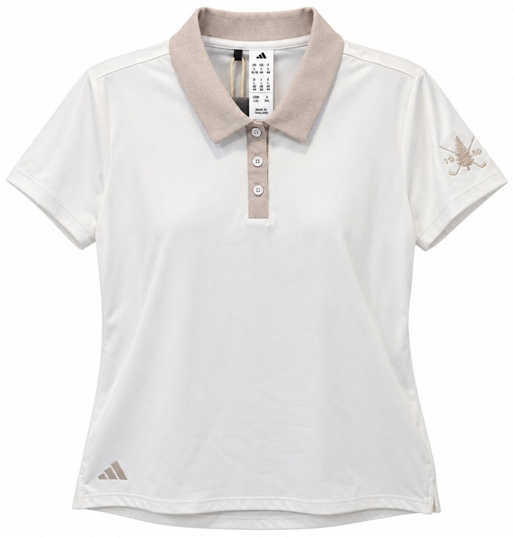 Adidas Ladies Large White Ultimate365+ Butterspun Grid Polo Shirt $90 Retail NWT