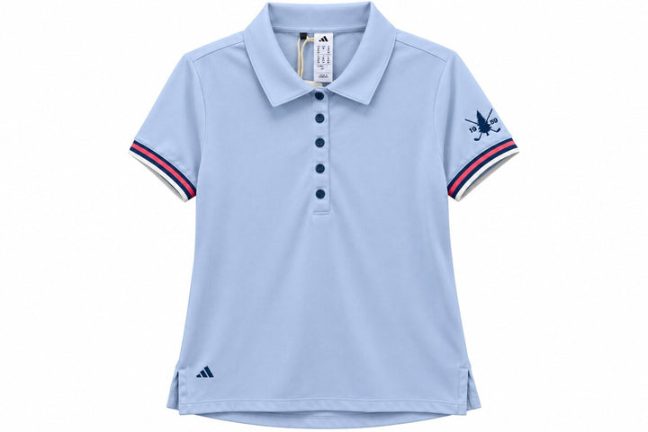Adidas Ladies Medium Crysal Sky ULTIMATE365 textured Polo Shirt $90 Retail NWT