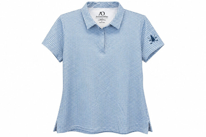 Anderson Ord Ladies Medium Blue Makai Polo Shirt Golf Top $95 Retail NWT