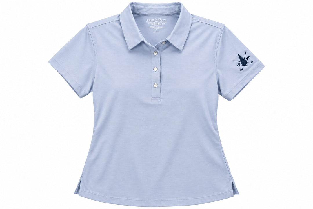 Straight Down Ladies Small Blue Abbot 2.0 Polo Shirt Golf Top $100 Retail NWT