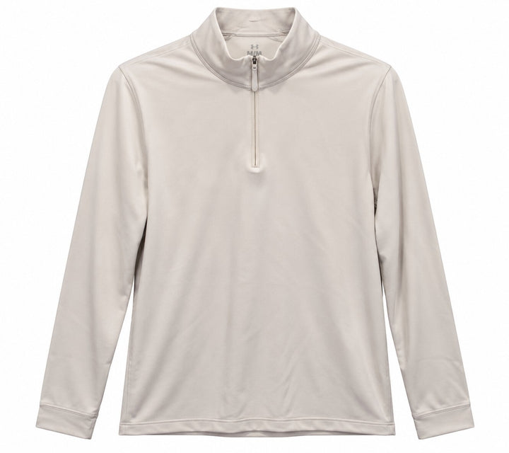 Under Armour Ladies Medium Beige Tonal UPF 30 Zip Neck Golf Shirt $80 Retail NWT