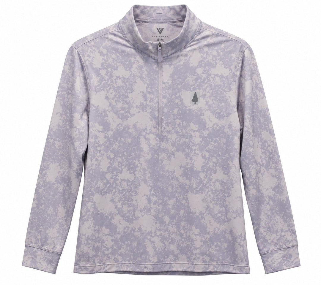 Levelwear Ladies Large Lavender Whisper Sun Zip Neck Golf Shirt $80 Retail NWT