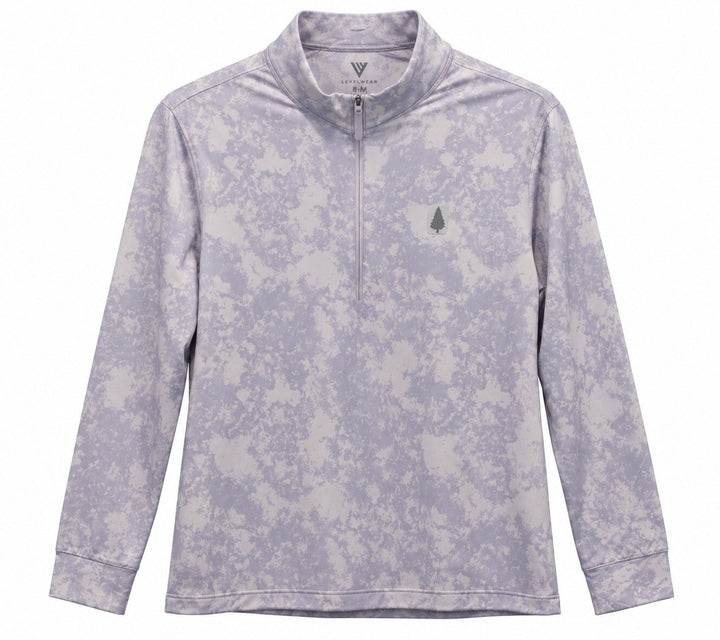 Levelwear Ladies Large Lavender Whisper Sun Zip Neck Golf Shirt $80 Retail NWT
