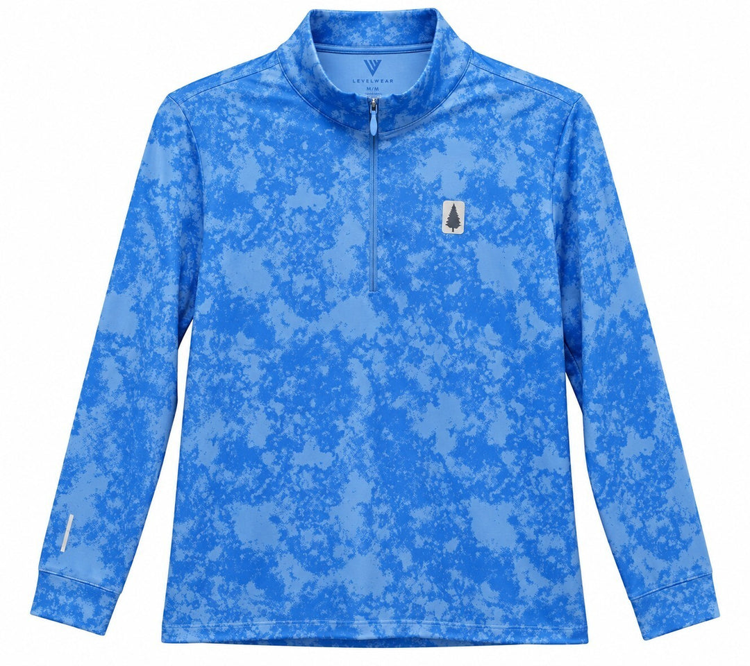 Levelwear Ladies Small Alaska Blue Whisper Sun ZipNeck Golf Shirt $80 Retail NWT