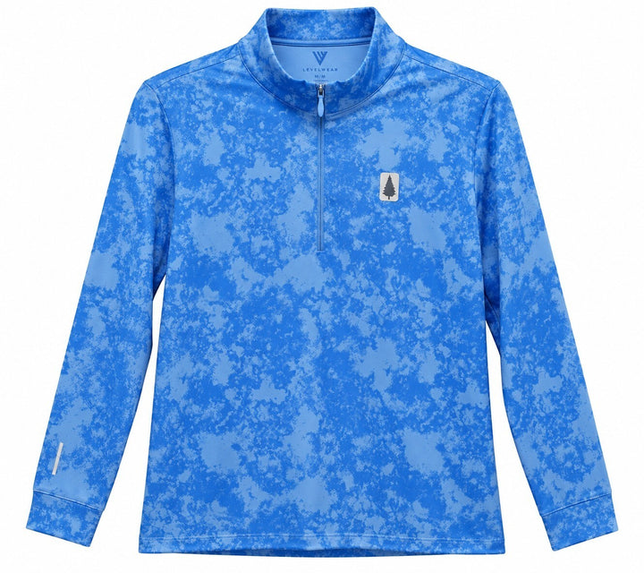 Levelwear Ladies Small Alaska Blue Whisper Sun ZipNeck Golf Shirt $80 Retail NWT