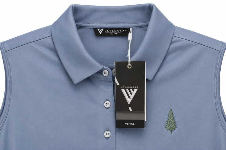 Levelwear Ladies Medium Pebble Grey Venice SL Polo Golf Shirt $62 Retail NWT