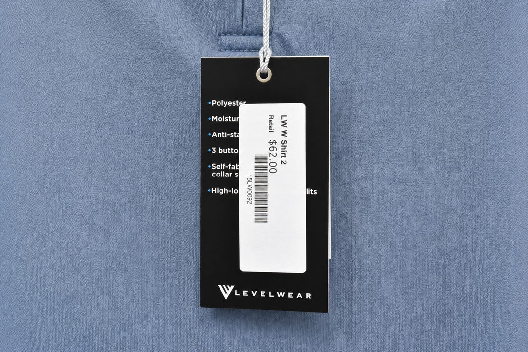 Levelwear Ladies Medium Pebble Grey Venice SL Polo Golf Shirt $62 Retail NWT