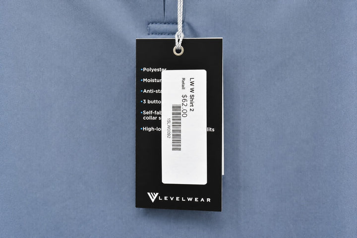 Levelwear Ladies Medium Pebble Grey Venice SL Polo Golf Shirt $62 Retail NWT
