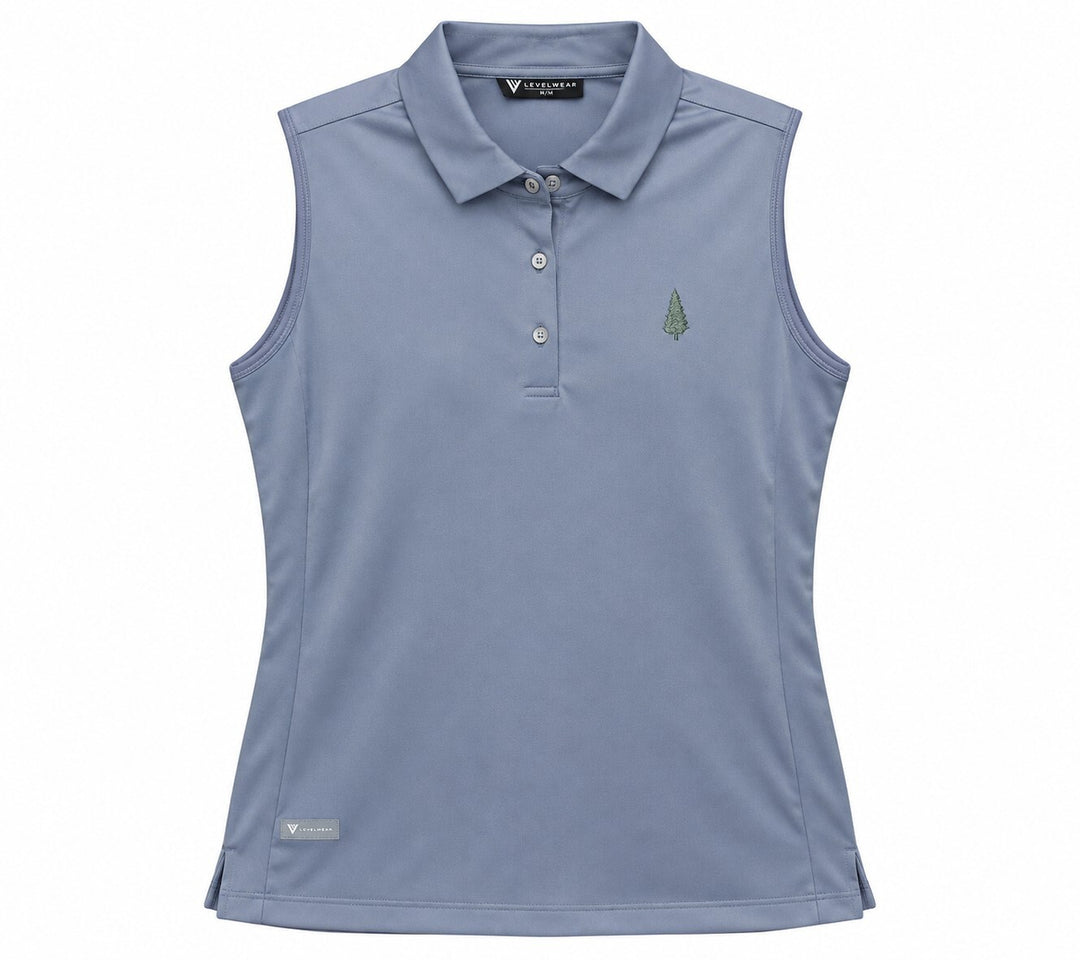 Levelwear Ladies Medium Pebble Grey Venice SL Polo Golf Shirt $62 Retail NWT