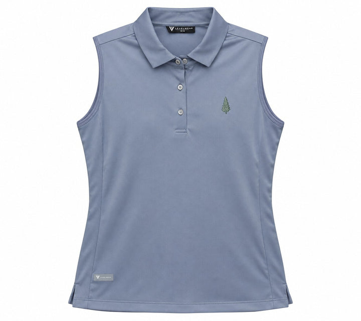 Levelwear Ladies Medium Pebble Grey Venice SL Polo Golf Shirt $62 Retail NWT