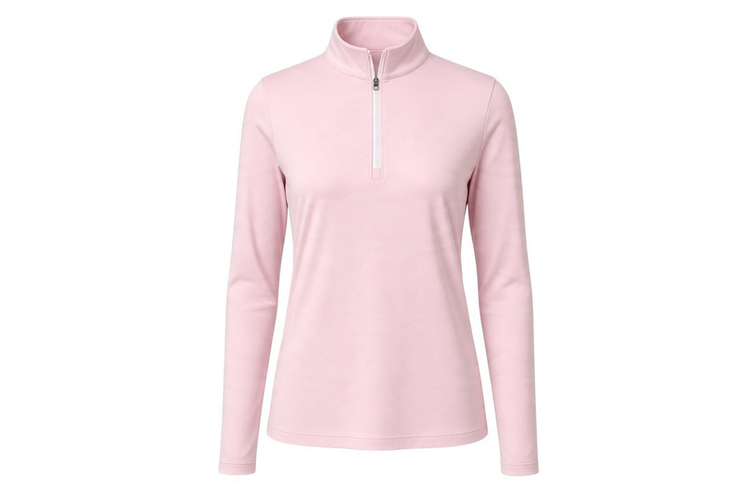 Sun Mountain Ladies Large Pink Payton Sun Quarter Zip Golf Shirt $100 Retail NWT
