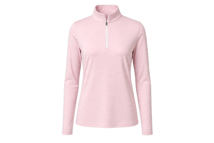 Sun Mountain Ladies Large Pink Payton Sun Quarter Zip Golf Shirt $100 Retail NWT