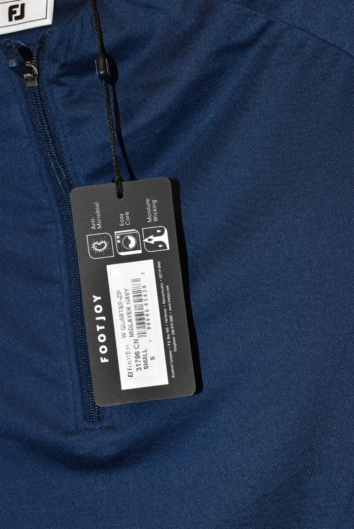 FootJoy Ladies Small Navy Blue Long Sleeve Quarter Zip $125 Retail NWT