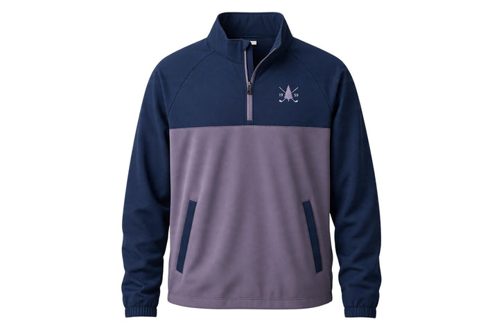FootJoy Ladies Small Navy Dusty Violet Woven Anorak Quarter Zip $130 Retail NWT