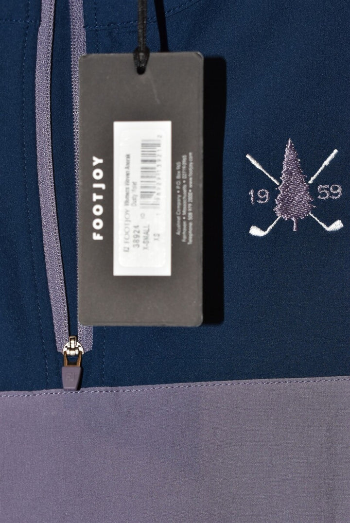 FootJoy Ladies XSmall Navy Dusty Violet Woven Anorak Quarter Zip $130 Retail NWT