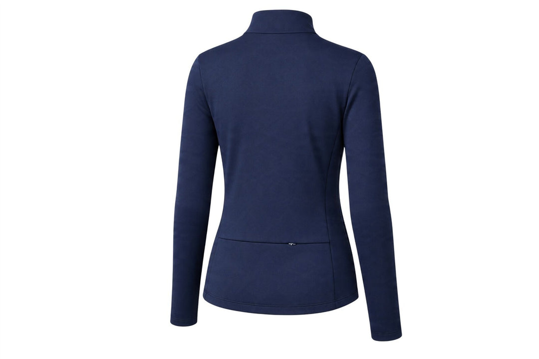 Levelwear Ladies Large Navy Marine Blue Knox Zip Neck Golf Shirt $100 Retail NWT