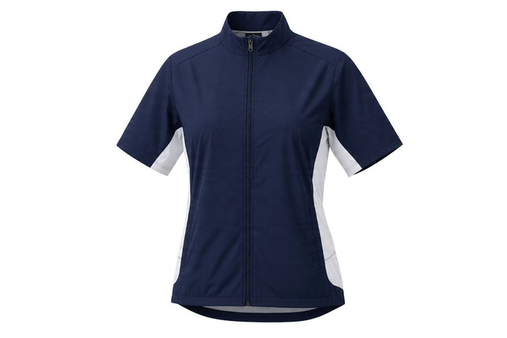 Sun Mountain Ladies X-Large Navy White Monsoon Zip SS Rain Jacket $90 Retail NWT