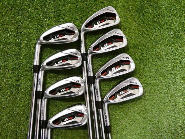 PING G410 Left Hand Irons 4-W &amp; U AWT 2.0 Regular Steel Black Dot