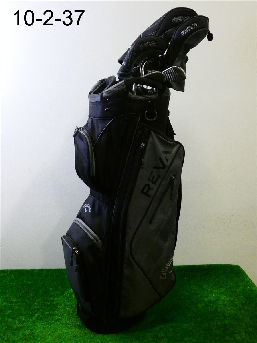Callaway Womens REVA Black/Grey Ladies Right Hand Golf Set with Cart Bag
