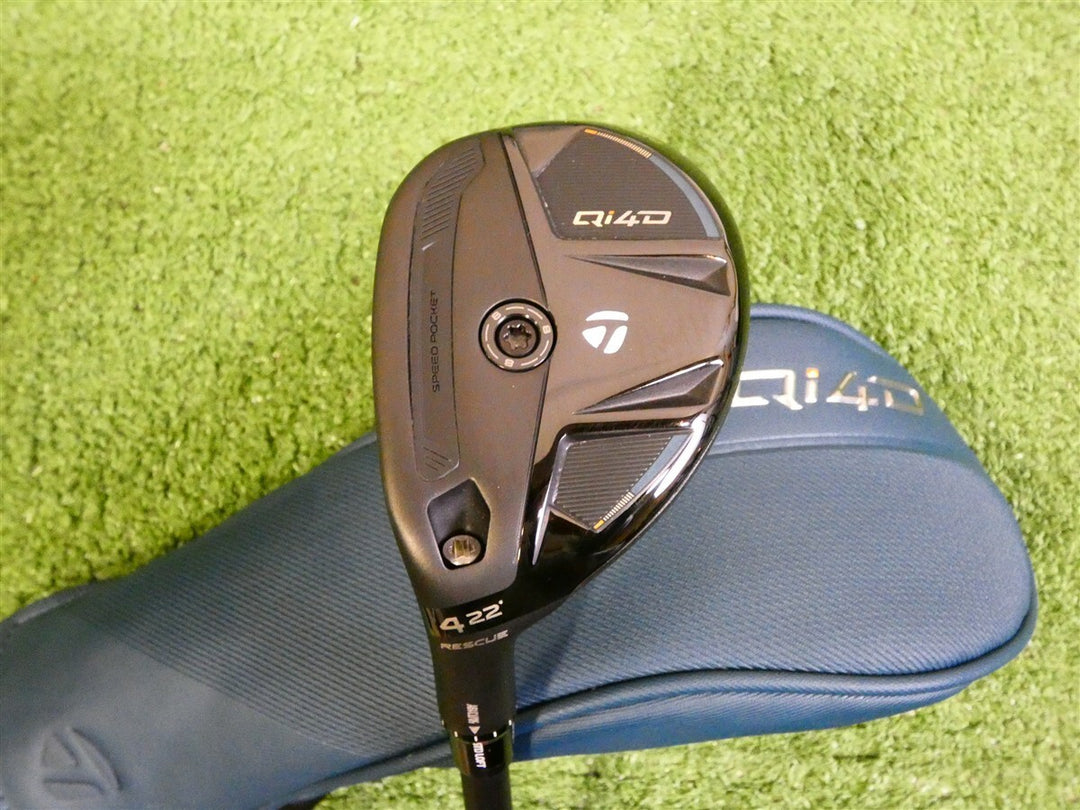 TaylorMade Qi4D 22* Left Hand 4 Hybrid Rescue REAX 65 Regular Graphite w HC Mint