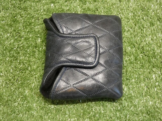 Winston Collection Embroidered Clubhouse Leather Mallet Putter Headcover Navy