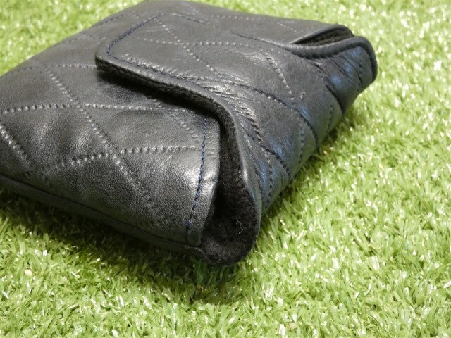 Winston Collection Embroidered Clubhouse Leather Mallet Putter Headcover Navy