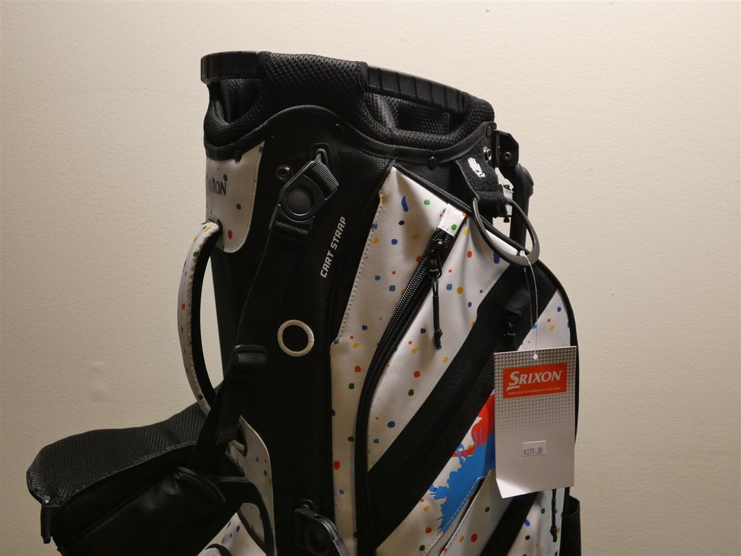 Srixon Tour Ink S3 6-Way Carry Stand Golf Bag White Ink Splatter New