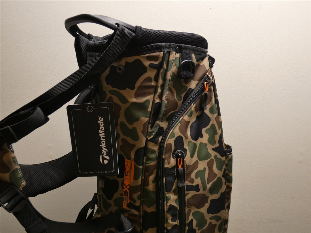 TaylorMade TM24 FlexTech 4-Way Carry Stand Golf Bag Camo Tan/Orange New