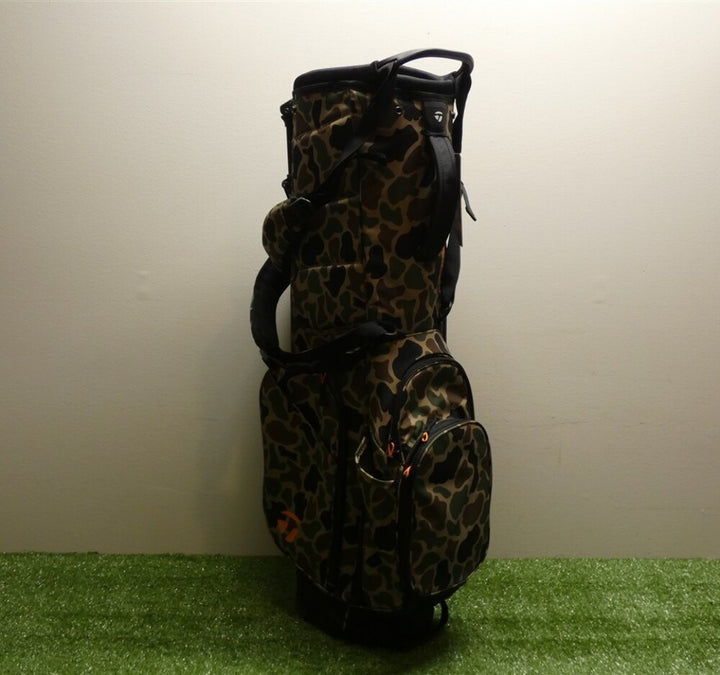 TaylorMade TM24 FlexTech 4-Way Carry Stand Golf Bag Camo Tan/Orange New