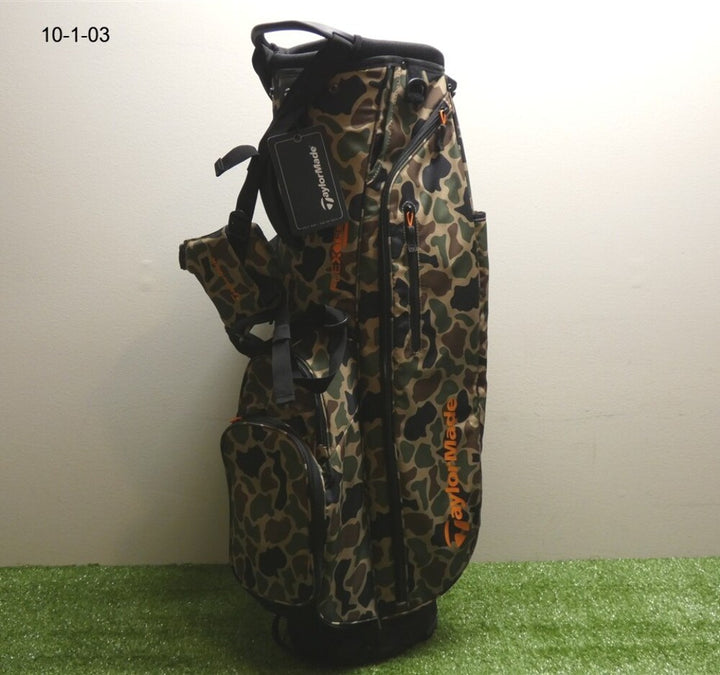 TaylorMade TM24 FlexTech 4-Way Carry Stand Golf Bag Camo Tan/Orange New