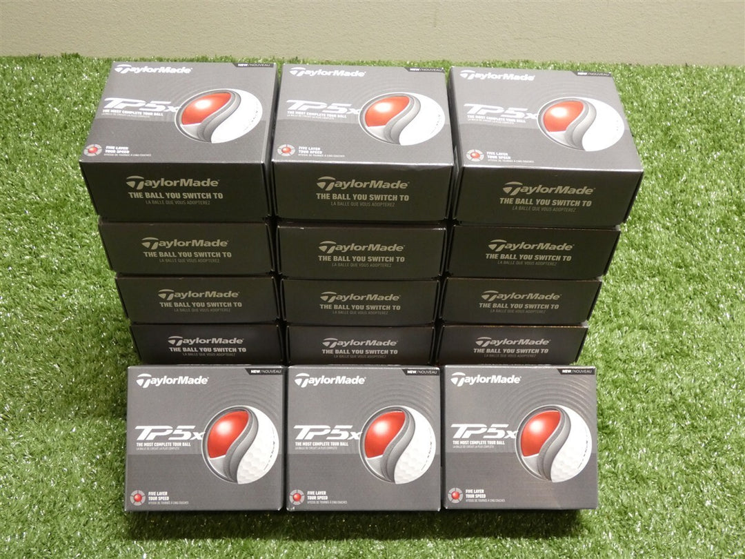 TaylorMade 2025 TP5x White Golf Balls 6 Dozen (One Stripe per 4 pack) New