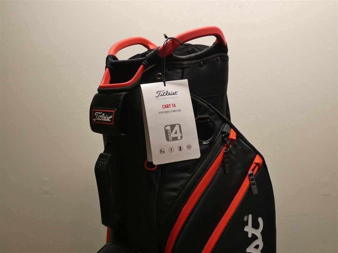 Titleist Cart 14 14-Way Cart Golf Bag Velour Cuff Black/Black/Red New