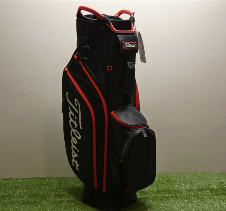 Titleist Cart 14 14-Way Cart Golf Bag Velour Cuff Black/Black/Red New