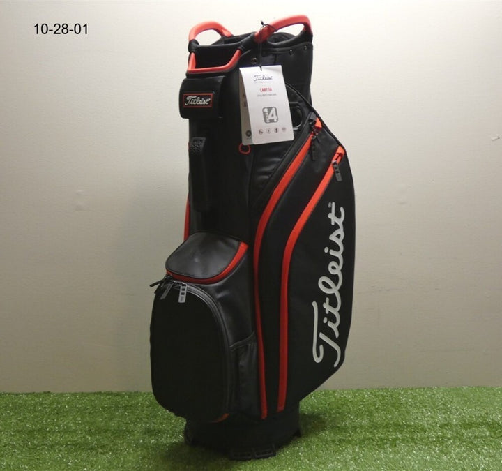 Titleist Cart 14 14-Way Cart Golf Bag Velour Cuff Black/Black/Red New