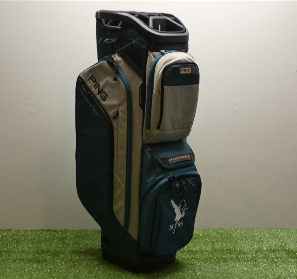 Ping Pioneer 244 15-Way Cart Bag C.C. Logo Atlantic/Sand/Black New