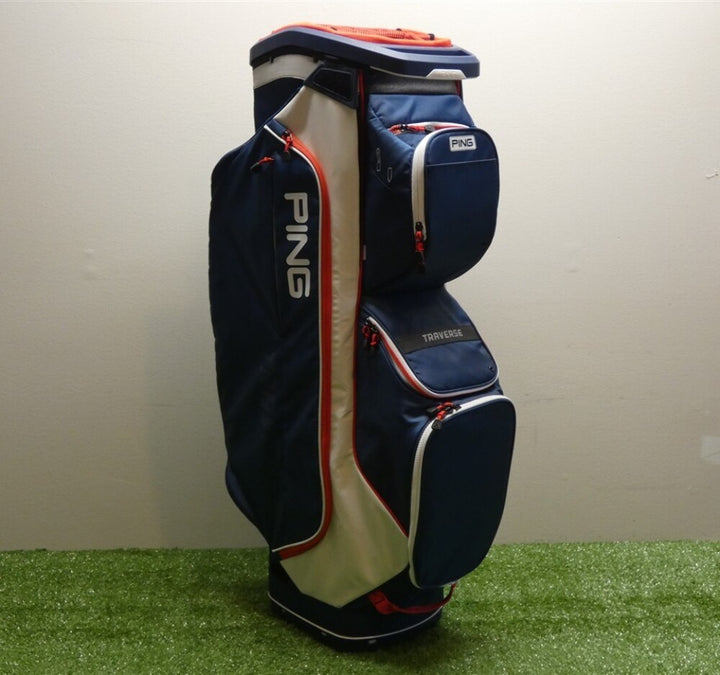 Ping Traverse 14-Way Cart Bag Blue/White/Red New