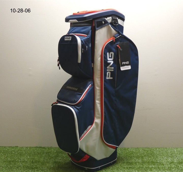 Ping Traverse 14-Way Cart Bag Blue/White/Red New