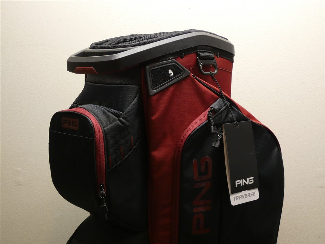 Ping Traverse 14-Way Cart Bag C.C. Logo Black/Heather Red New