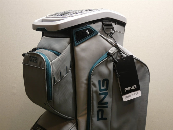 Ping Traverse 14-Way Cart Bag C.C. Logo Grey/Platinum/Atlantic New