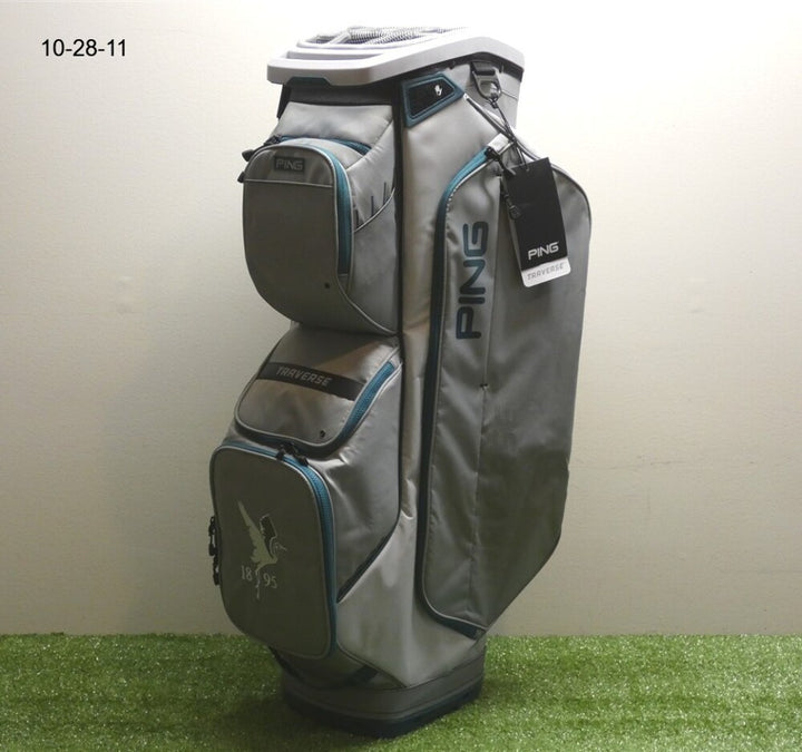 Ping Traverse 14-Way Cart Bag C.C. Logo Grey/Platinum/Atlantic New