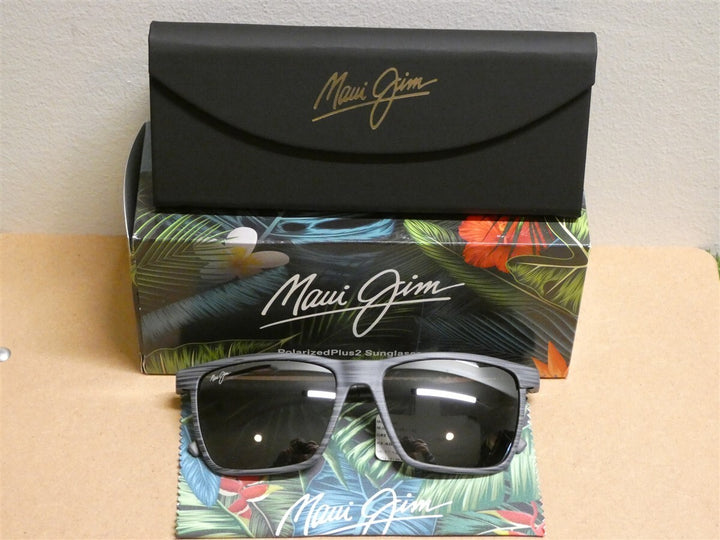 Maui Jim Grey One Way Grey Stripe Sunglasses 875-14 New